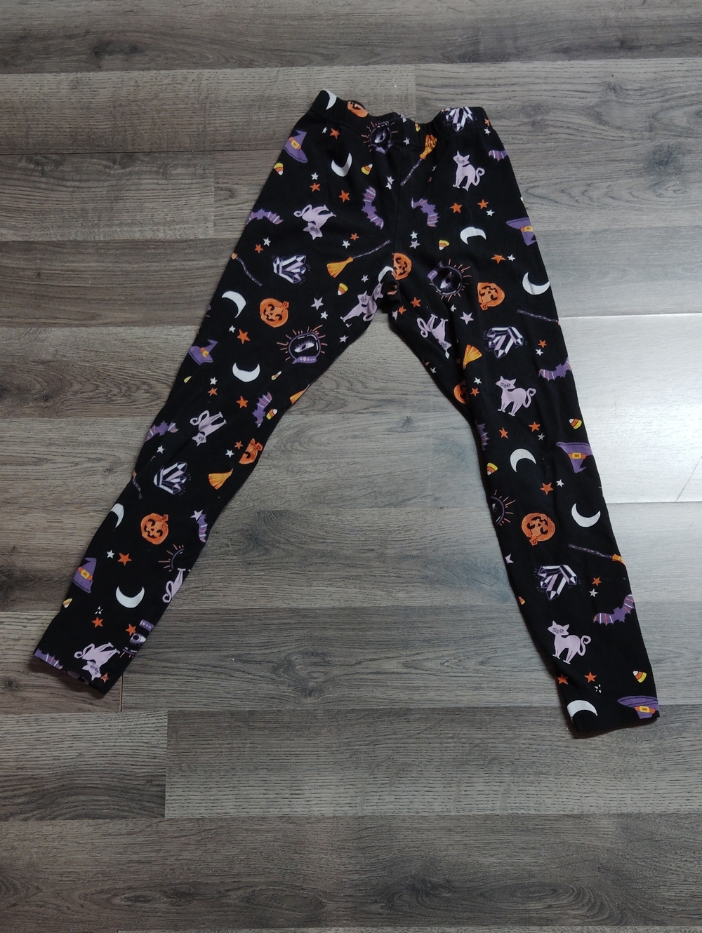 Kids Halloween Print Leggings - Black